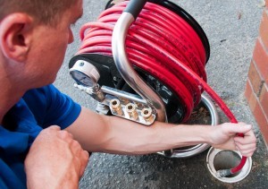 our plumbers are using professional tools like this video drain snake