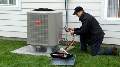 Peter is installing a Bryant HVAC unit in Montgomery Village, MD 